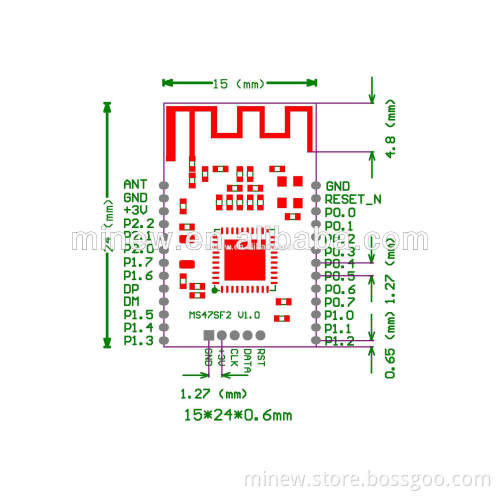 PCB BLE 4.0 Module Chipset CC2540 CC2541 nrf51822 iBeacon Bluetooth Module